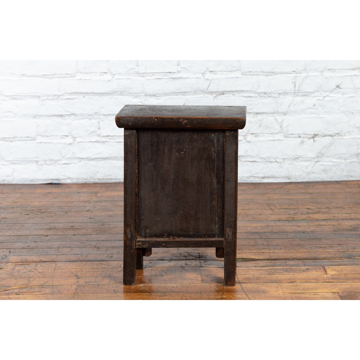 Chinese Qing Dynasty 19th Century Side Cabinet with Distressed Black Lacquer-14. Asian & Chinese Furniture, Art, Antiques, Vintage Home Décor for sale at FEA Home
