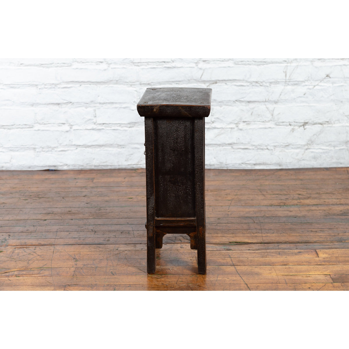 Chinese Qing Dynasty 19th Century Side Cabinet with Distressed Black Lacquer-15. Asian & Chinese Furniture, Art, Antiques, Vintage Home Décor for sale at FEA Home