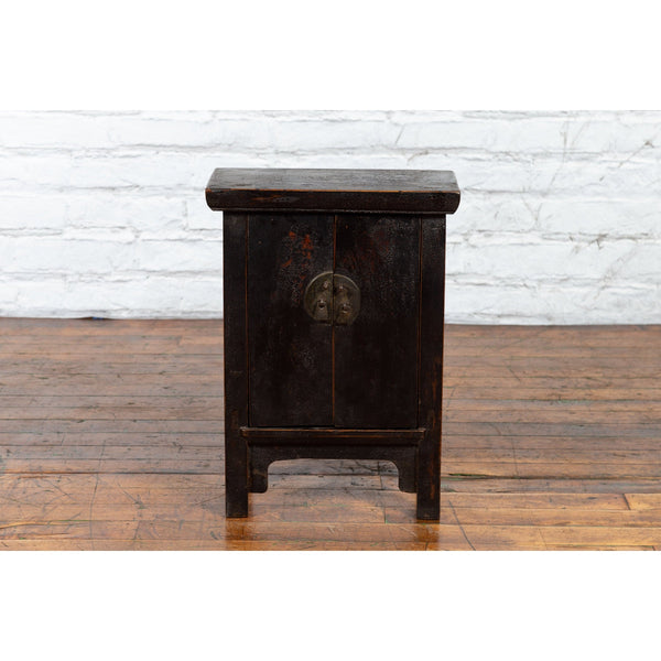 Chinese Black Lacquer Elm Sideboard - 19thC Chinese Black Lacquer Elm Sideboard - 19thC