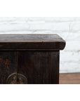 Chinese Qing Dynasty 19th Century Side Cabinet with Distressed Black Lacquer-8. Asian & Chinese Furniture, Art, Antiques, Vintage Home Décor for sale at FEA Home