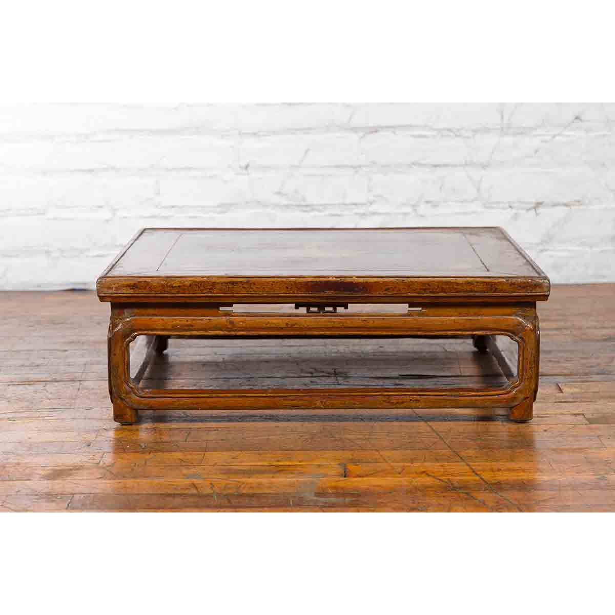 Qing Dynasty 19th Century Chinese Low Kang Coffee Table with Painted Décor-5. Asian & Chinese Furniture, Art, Antiques, Vintage Home Décor for sale at FEA Home
