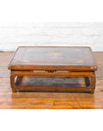 Qing Dynasty 19th Century Chinese Low Kang Coffee Table with Painted Décor-11. Asian & Chinese Furniture, Art, Antiques, Vintage Home Décor for sale at FEA Home