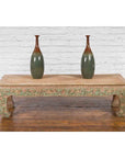 Contemporary Teak Wood Coffee Table with Painted Floral Design-4. Asian & Chinese Furniture, Art, Antiques, Vintage Home Décor for sale at FEA Home