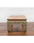 Contemporary Teak Wood Coffee Table with Painted Floral Design-18. Asian & Chinese Furniture, Art, Antiques, Vintage Home Décor for sale at FEA Home
