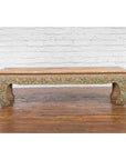 Contemporary Teak Wood Coffee Table with Painted Floral Design-19. Asian & Chinese Furniture, Art, Antiques, Vintage Home Décor for sale at FEA Home