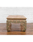 Contemporary Teak Wood Coffee Table with Painted Floral Design-20. Asian & Chinese Furniture, Art, Antiques, Vintage Home Décor for sale at FEA Home