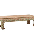 Contemporary Teak Wood Coffee Table with Painted Floral Design-1. Asian & Chinese Furniture, Art, Antiques, Vintage Home Décor for sale at FEA Home