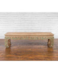 Contemporary Teak Wood Coffee Table with Painted Floral Design-5. Asian & Chinese Furniture, Art, Antiques, Vintage Home Décor for sale at FEA Home