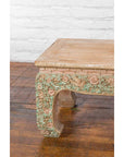 Contemporary Teak Wood Coffee Table with Painted Floral Design-6. Asian & Chinese Furniture, Art, Antiques, Vintage Home Décor for sale at FEA Home