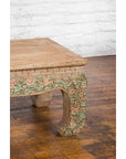 Contemporary Teak Wood Coffee Table with Painted Floral Design-7. Asian & Chinese Furniture, Art, Antiques, Vintage Home Décor for sale at FEA Home