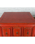 Chinese Qing Dynasty 19th Century Red Lacquer Side Chest with Five Drawers-11. Asian & Chinese Furniture, Art, Antiques, Vintage Home Décor for sale at FEA Home
