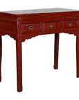 Chinese Vintage Red Lacquer Console Table with Drawers and Carved Spandrels-1. Asian & Chinese Furniture, Art, Antiques, Vintage Home Décor for sale at FEA Home