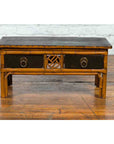 Chinese Vintage Black Lacquered Elmwood and Bamboo Side Table with Fretwork-10. Asian & Chinese Furniture, Art, Antiques, Vintage Home Décor for sale at FEA Home