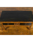 Chinese Vintage Black Lacquered Elmwood and Bamboo Side Table with Fretwork-12. Asian & Chinese Furniture, Art, Antiques, Vintage Home Décor for sale at FEA Home