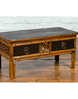 Chinese Vintage Black Lacquered Elmwood and Bamboo Side Table with Fretwork-6. Asian & Chinese Furniture, Art, Antiques, Vintage Home Décor for sale at FEA Home