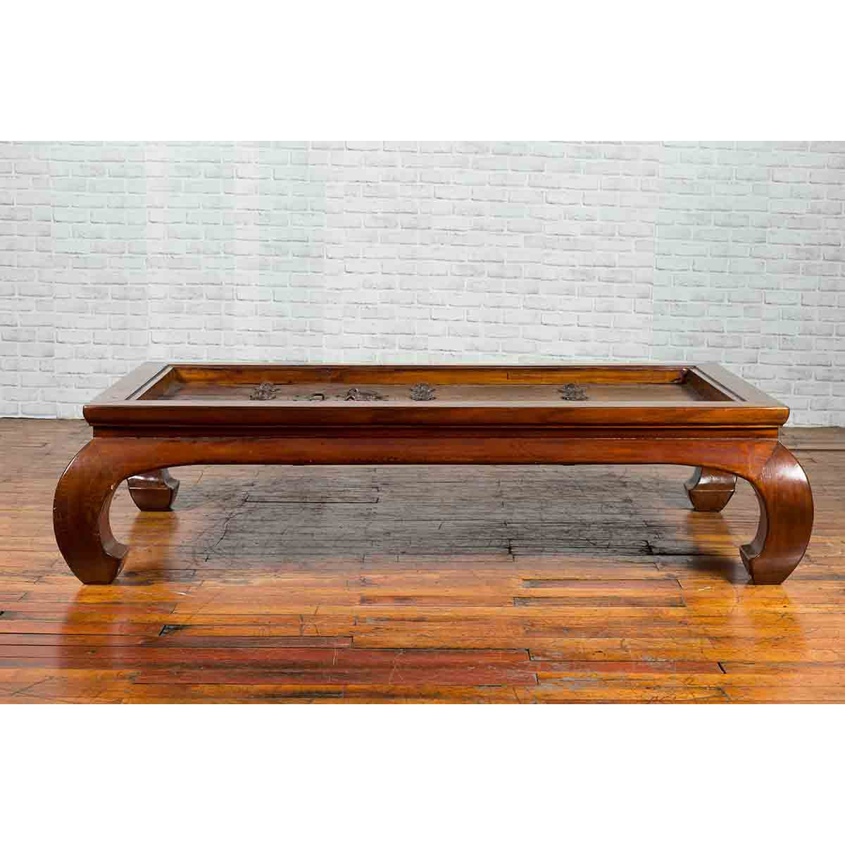 18th or 19th Century Elm Doors with Iron Hardware Made into a Ming Coffee Table-9. Asian & Chinese Furniture, Art, Antiques, Vintage Home Décor for sale at FEA Home
