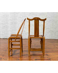 Near Pair of Chinese Qing Dynasty 19th Century Yoke High Back Decorative Chairs-6. Asian & Chinese Furniture, Art, Antiques, Vintage Home Décor for sale at FEA Home
