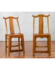 Near Pair of Chinese Qing Dynasty 19th Century Yoke High Back Decorative Chairs-2. Asian & Chinese Furniture, Art, Antiques, Vintage Home Décor for sale at FEA Home