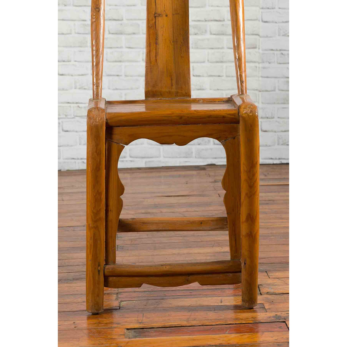 Near Pair of Chinese Qing Dynasty 19th Century Yoke High Back Decorative Chairs-10. Asian & Chinese Furniture, Art, Antiques, Vintage Home Décor for sale at FEA Home