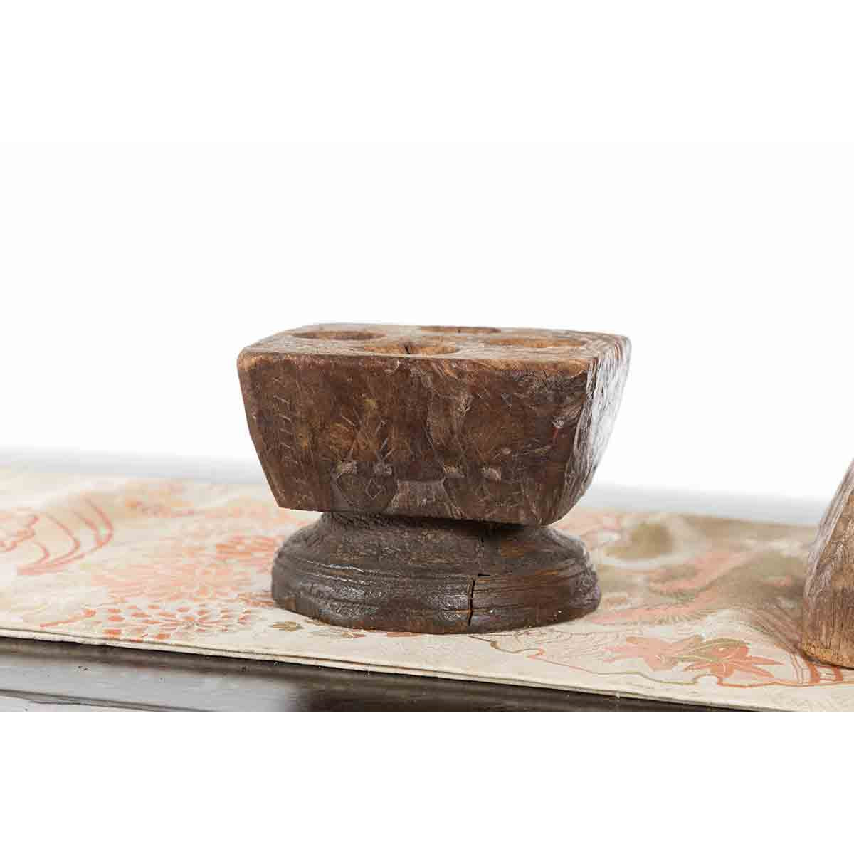 Set of Three Indian 19th Century Seed Planters with Carved Motifs and Patina-15. Asian & Chinese Furniture, Art, Antiques, Vintage Home Décor for sale at FEA Home