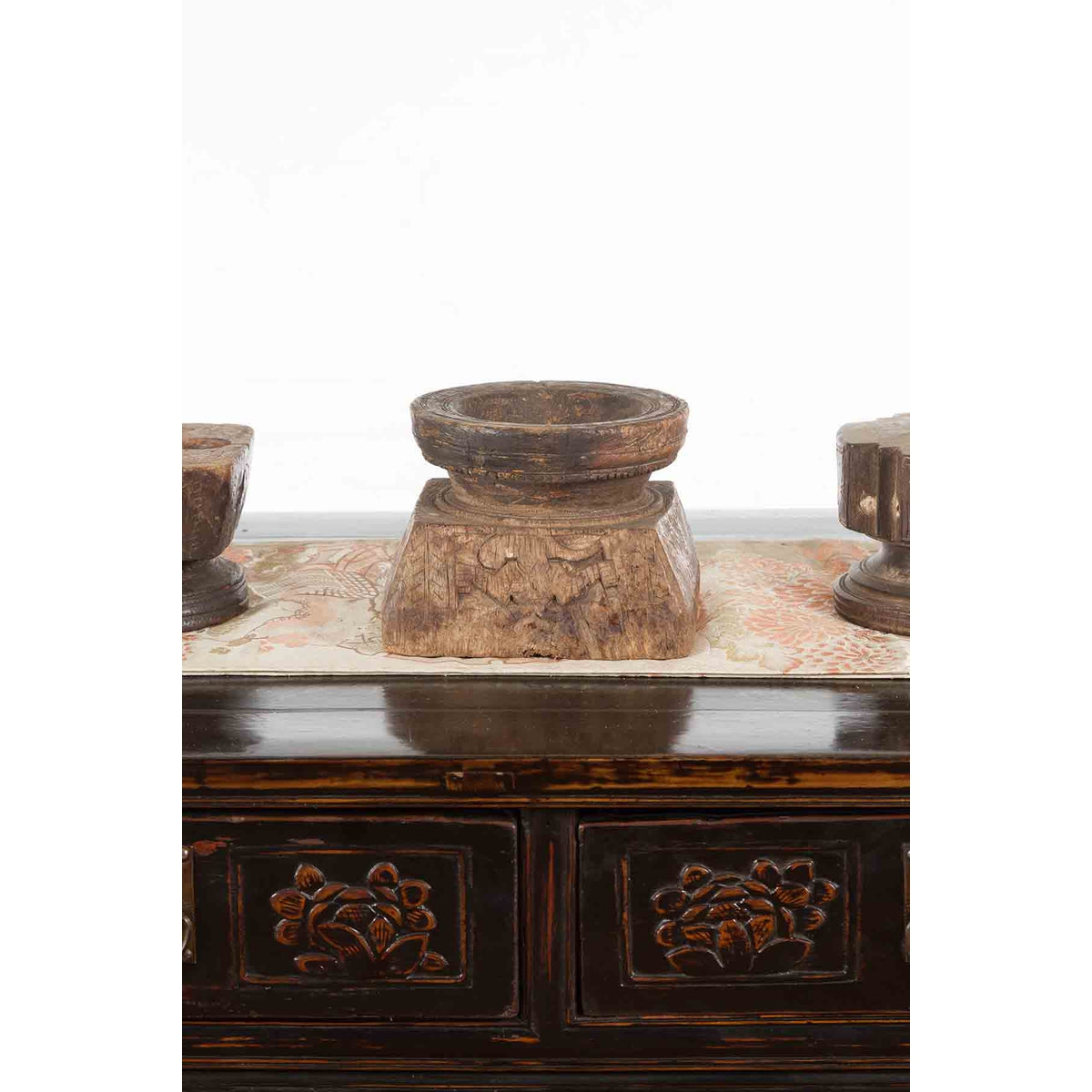 Set of Three Indian 19th Century Seed Planters with Carved Motifs and Patina-5. Asian & Chinese Furniture, Art, Antiques, Vintage Home Décor for sale at FEA Home
