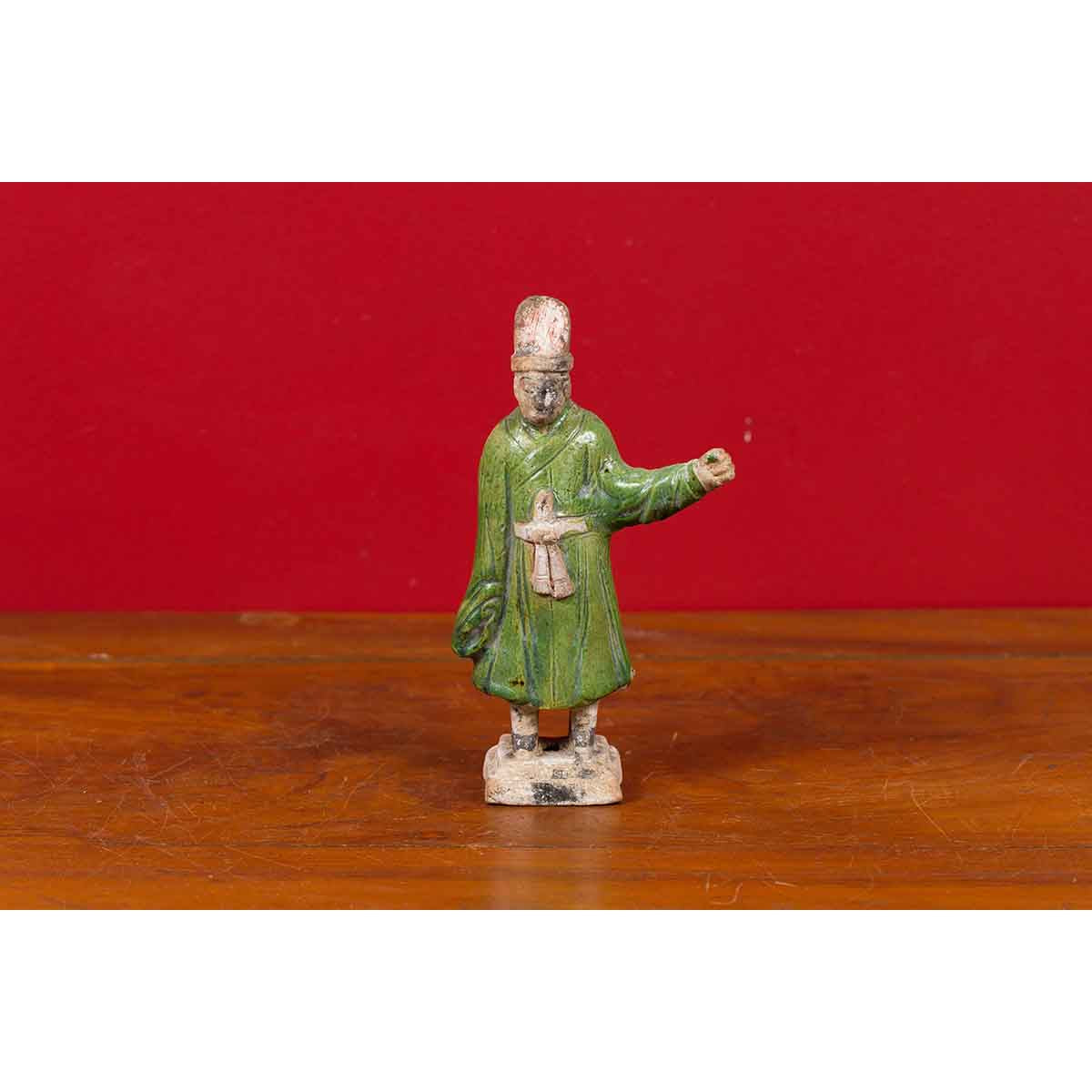 Terracotta Ming Dynasty Court Official Statuette with Original Polychromy-3. Asian & Chinese Furniture, Art, Antiques, Vintage Home Décor for sale at FEA Home