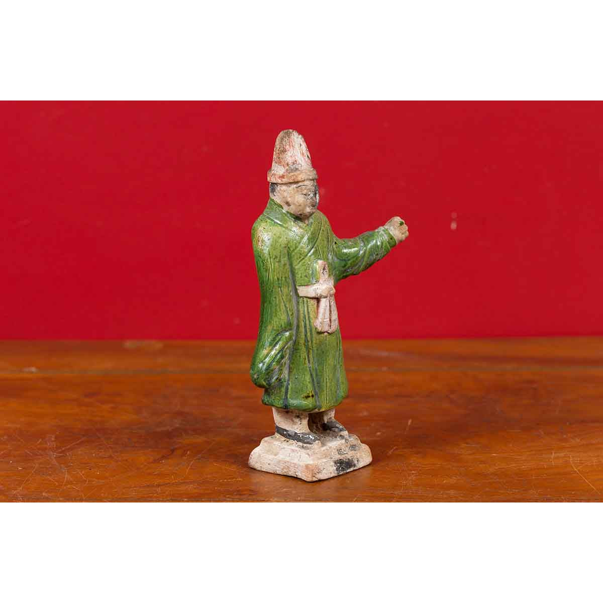 Terracotta Ming Dynasty Court Official Statuette with Original Polychromy-6. Asian & Chinese Furniture, Art, Antiques, Vintage Home Décor for sale at FEA Home