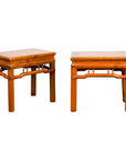 Pair of Chinese Qing Dynasty 19th Century Side Tables with Humpback Stretchers-1. Asian & Chinese Furniture, Art, Antiques, Vintage Home Décor for sale at FEA Home