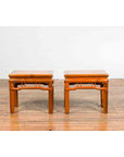 Pair of Chinese Qing Dynasty 19th Century Side Tables with Humpback Stretchers-3. Asian & Chinese Furniture, Art, Antiques, Vintage Home Décor for sale at FEA Home