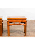 Pair of Chinese Qing Dynasty 19th Century Side Tables with Humpback Stretchers-5. Asian & Chinese Furniture, Art, Antiques, Vintage Home Décor for sale at FEA Home