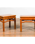 Pair of Chinese Qing Dynasty 19th Century Side Tables with Humpback Stretchers-2. Asian & Chinese Furniture, Art, Antiques, Vintage Home Décor for sale at FEA Home