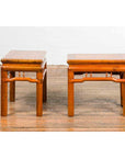Pair of Chinese Qing Dynasty 19th Century Side Tables with Humpback Stretchers-7. Asian & Chinese Furniture, Art, Antiques, Vintage Home Décor for sale at FEA Home