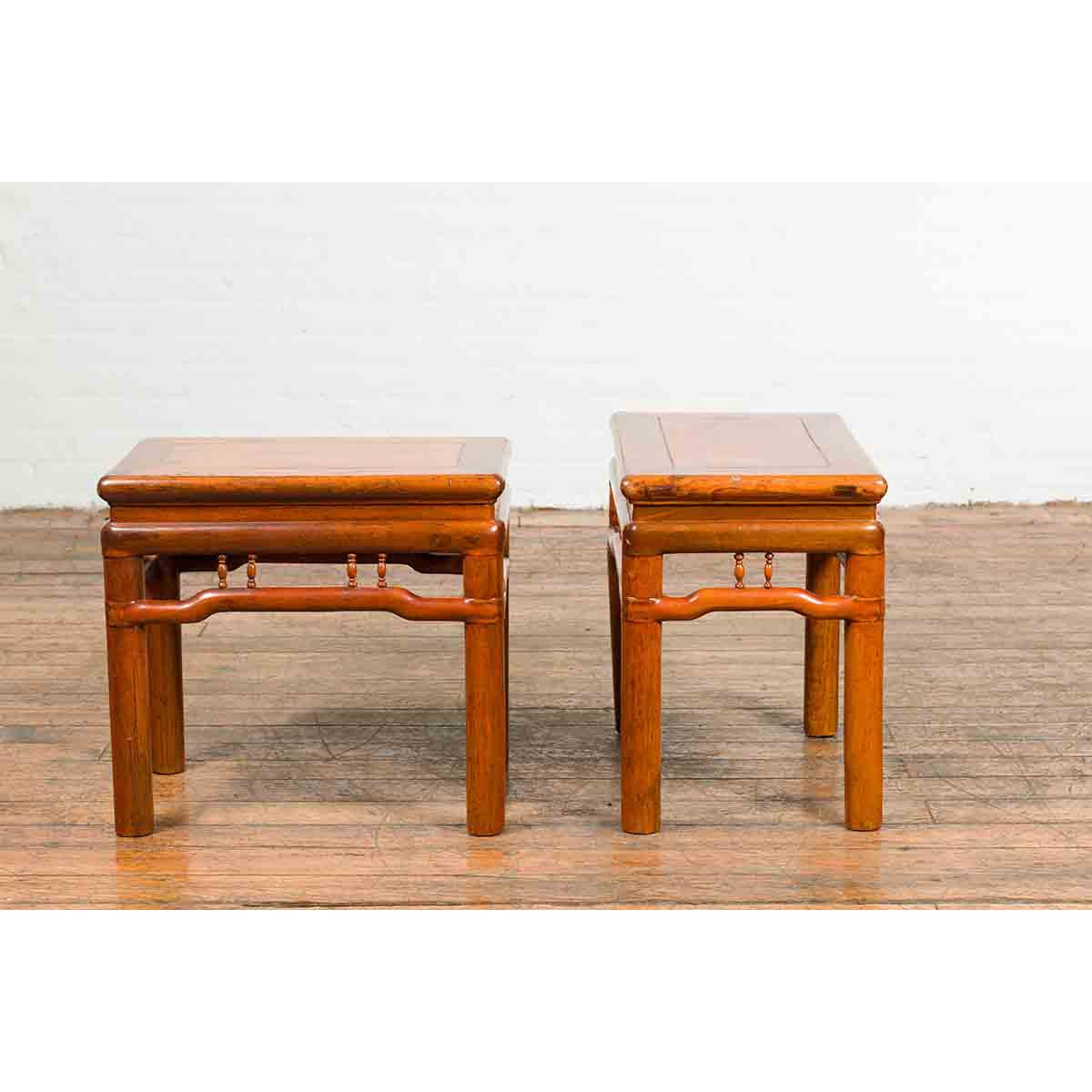 Pair of Chinese Qing Dynasty 19th Century Side Tables with Humpback Stretchers-8. Asian & Chinese Furniture, Art, Antiques, Vintage Home Décor for sale at FEA Home