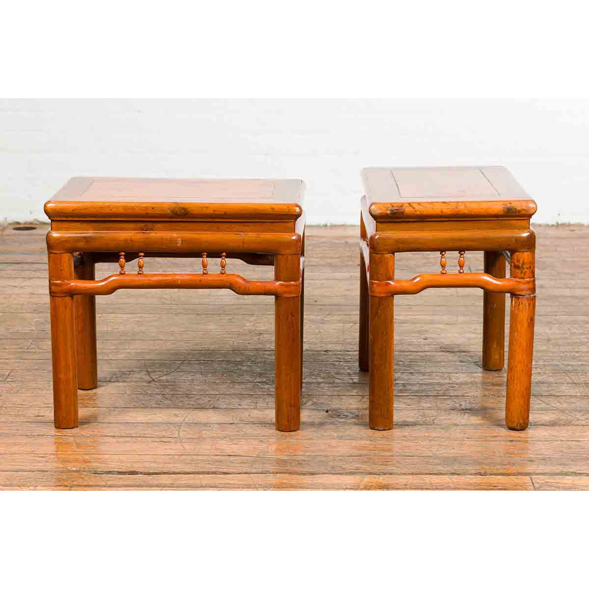 Pair of Chinese Qing Dynasty 19th Century Side Tables with Humpback Stretchers-10. Asian & Chinese Furniture, Art, Antiques, Vintage Home Décor for sale at FEA Home