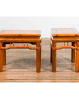 Pair of Chinese Qing Dynasty 19th Century Side Tables with Humpback Stretchers-10. Asian & Chinese Furniture, Art, Antiques, Vintage Home Décor for sale at FEA Home