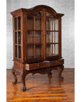 Large Javanese Cabinet with Paneled Glass Doors, Bonnet Top and Cabriole Legs-3. Asian & Chinese Furniture, Art, Antiques, Vintage Home Décor for sale at FEA Home
