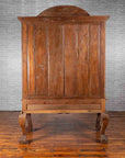 Large Javanese Cabinet with Paneled Glass Doors, Bonnet Top and Cabriole Legs-14. Asian & Chinese Furniture, Art, Antiques, Vintage Home Décor for sale at FEA Home