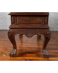 Large Javanese Cabinet with Paneled Glass Doors, Bonnet Top and Cabriole Legs-17. Asian & Chinese Furniture, Art, Antiques, Vintage Home Décor for sale at FEA Home