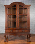 Large Javanese Cabinet with Paneled Glass Doors, Bonnet Top and Cabriole Legs-2. Asian & Chinese Furniture, Art, Antiques, Vintage Home Décor for sale at FEA Home