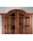 Large Javanese Cabinet with Paneled Glass Doors, Bonnet Top and Cabriole Legs-5. Asian & Chinese Furniture, Art, Antiques, Vintage Home Décor for sale at FEA Home
