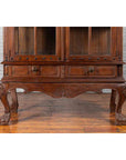 Large Javanese Cabinet with Paneled Glass Doors, Bonnet Top and Cabriole Legs-7. Asian & Chinese Furniture, Art, Antiques, Vintage Home Décor for sale at FEA Home