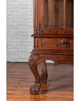 Large Javanese Cabinet with Paneled Glass Doors, Bonnet Top and Cabriole Legs-8. Asian & Chinese Furniture, Art, Antiques, Vintage Home Décor for sale at FEA Home