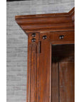 Large Javanese Cabinet with Paneled Glass Doors, Bonnet Top and Cabriole Legs-11. Asian & Chinese Furniture, Art, Antiques, Vintage Home Décor for sale at FEA Home