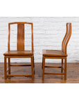 Pair of Ming Dynasty Style Yoke Back Side Chairs with Woven Rattan Seats-4. Asian & Chinese Furniture, Art, Antiques, Vintage Home Décor for sale at FEA Home