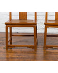 Pair of Ming Dynasty Style Yoke Back Side Chairs with Woven Rattan Seats-13. Asian & Chinese Furniture, Art, Antiques, Vintage Home Décor for sale at FEA Home