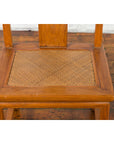 Pair of Ming Dynasty Style Yoke Back Side Chairs with Woven Rattan Seats-15. Asian & Chinese Furniture, Art, Antiques, Vintage Home Décor for sale at FEA Home