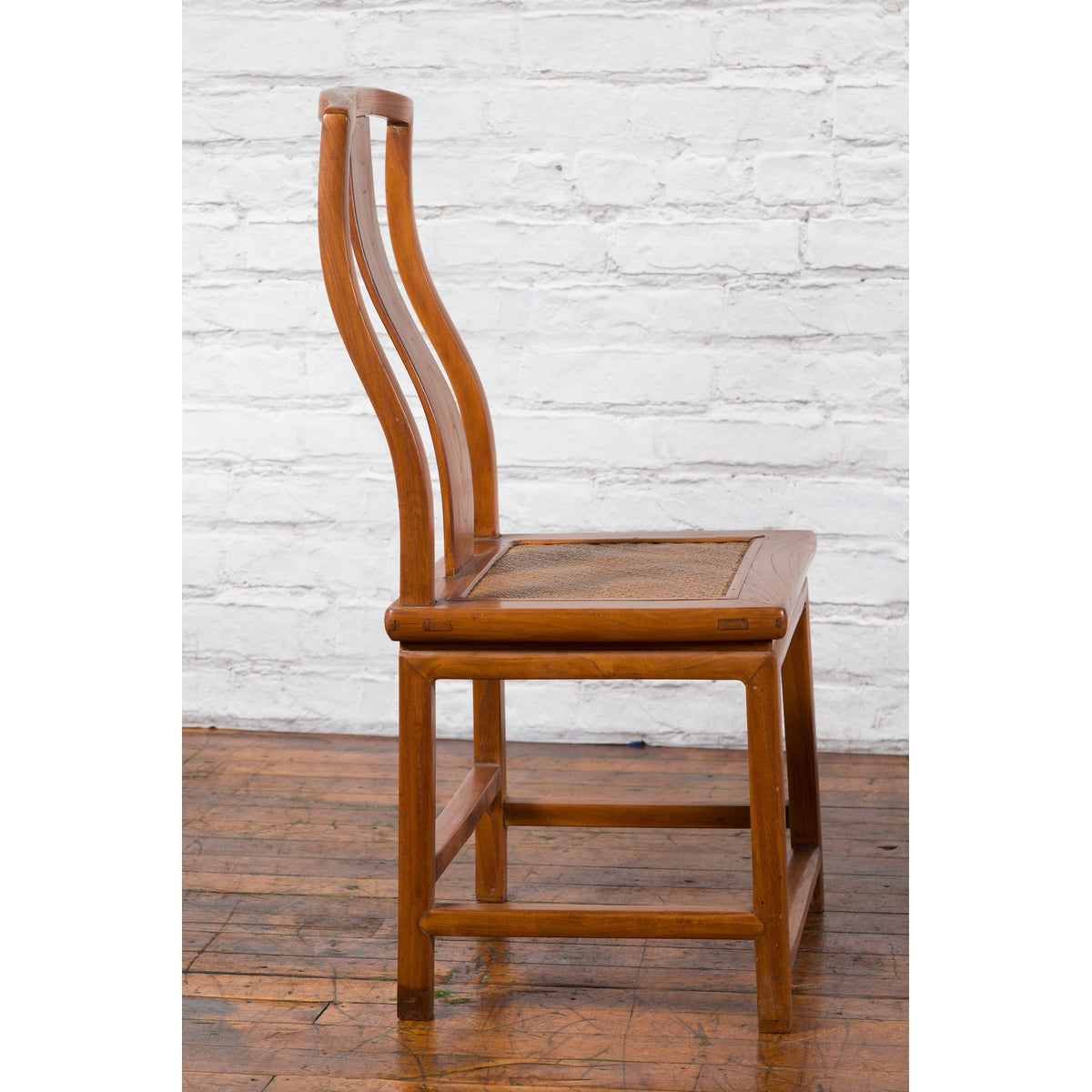 Pair of Ming Dynasty Style Yoke Back Side Chairs with Woven Rattan Seats-10. Asian & Chinese Furniture, Art, Antiques, Vintage Home Décor for sale at FEA Home