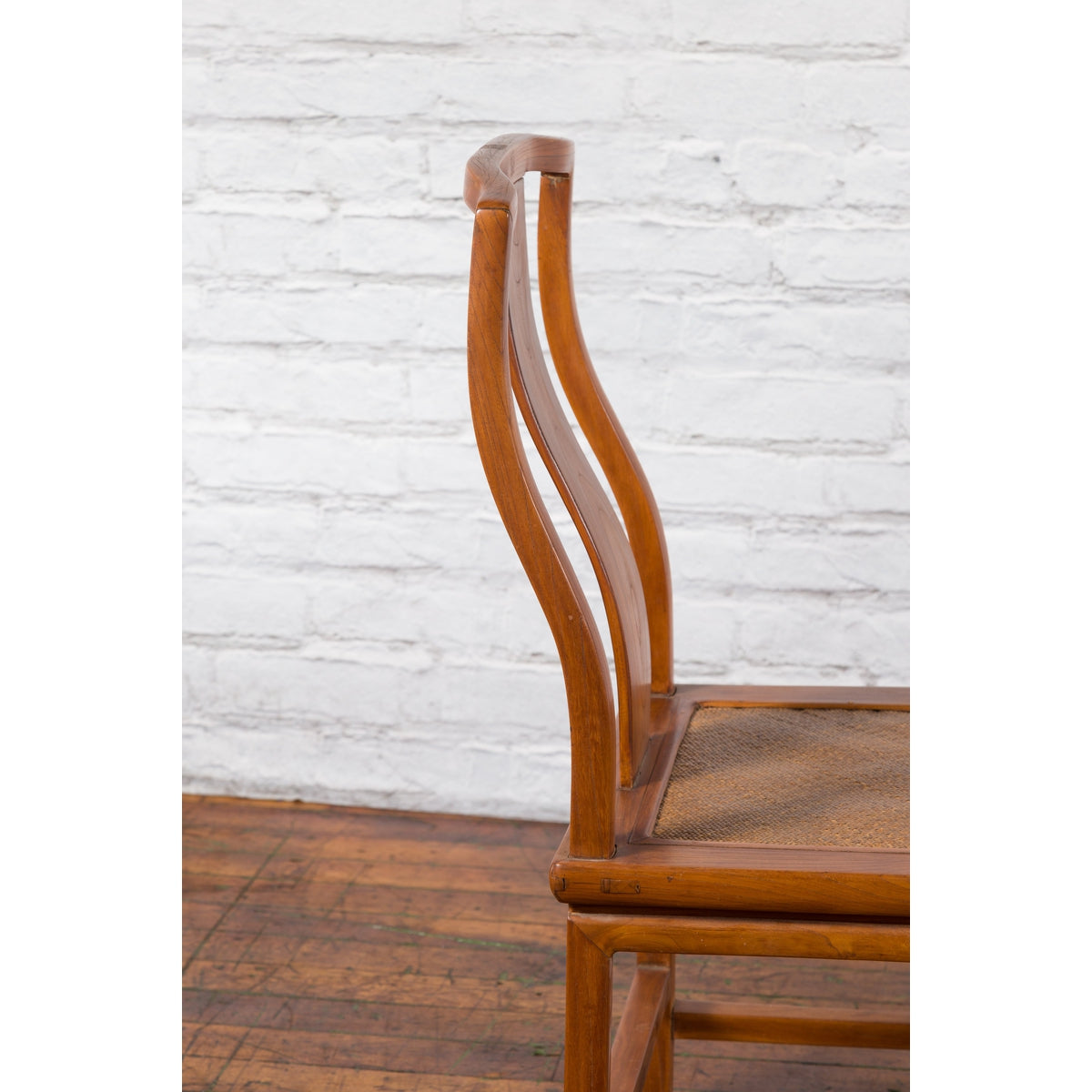 Pair of Ming Dynasty Style Yoke Back Side Chairs with Woven Rattan Seats-11. Asian & Chinese Furniture, Art, Antiques, Vintage Home Décor for sale at FEA Home