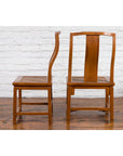 Pair of Ming Dynasty Style Yoke Back Side Chairs with Woven Rattan Seats-6. Asian & Chinese Furniture, Art, Antiques, Vintage Home Décor for sale at FEA Home