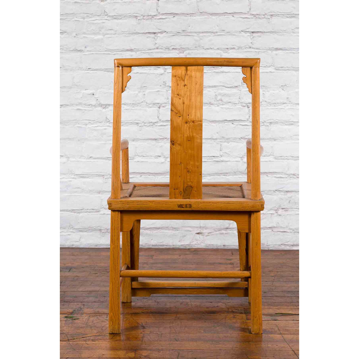Chinese Early 20th Century Armchair with Hand-Carved Medallion and Rattan Seat-4. Asian & Chinese Furniture, Art, Antiques, Vintage Home Décor for sale at FEA Home